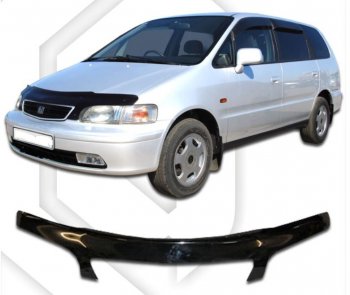 2 399 р. Дефлектор капота CA-Plastiс exclusive  Honda Odyssey  1 (1994-1999) (серия Classic черный, Без надписи)  с доставкой в г. Майкоп. Увеличить фотографию 2