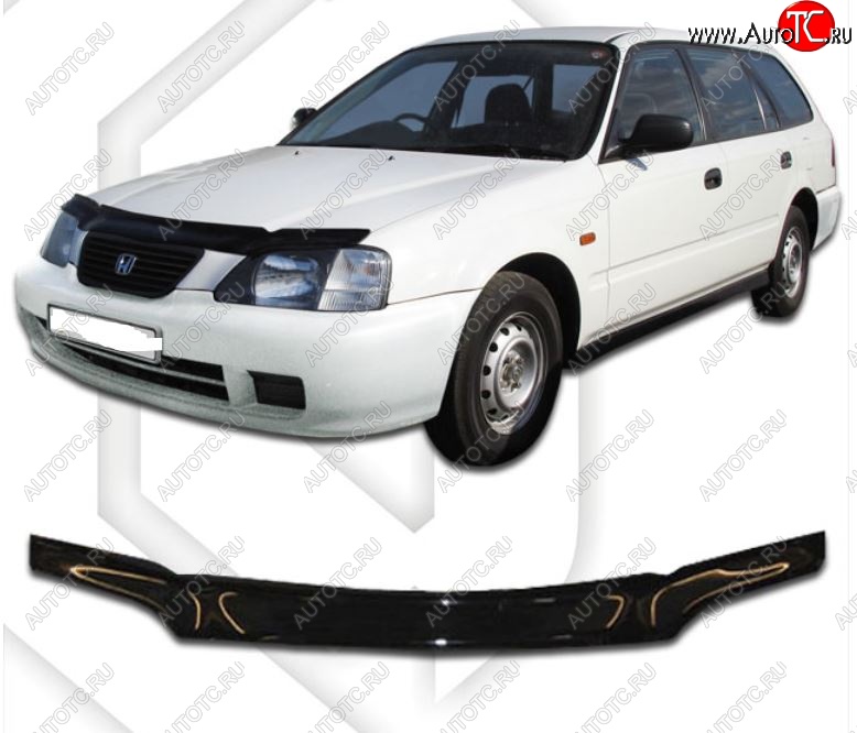 1 759 р. Дефлектор капота EL1 CA-Plastic  Honda partner (1996-2005) (Classic черный, Без надписи)  с доставкой в г. Майкоп