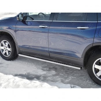 19 399 р. Пороги 120х60 Russtal (овал с поступью) Honda Pilot YF6 дорестайлинг (2016-2019)  с доставкой в г. Майкоп. Увеличить фотографию 4