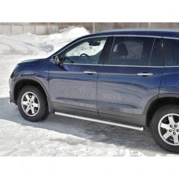 19 999 р. Пороги труба d63 SLITKOFF (вариант №1) Honda Pilot YF6 дорестайлинг (2016-2019)  с доставкой в г. Майкоп. Увеличить фотографию 3