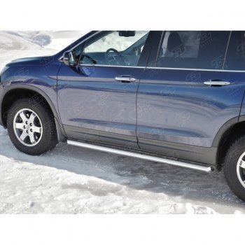 19 999 р. Пороги труба d63 SLITKOFF (вариант №1) Honda Pilot YF6 дорестайлинг (2016-2019)  с доставкой в г. Майкоп. Увеличить фотографию 4