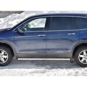 18 799 р. Пороги труба d63 SLITKOFF (вариант №2)  Honda Pilot  YF6 (2016-2019) дорестайлинг  с доставкой в г. Майкоп. Увеличить фотографию 2