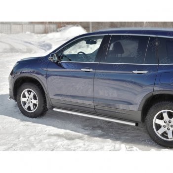 18 799 р. Пороги труба d63 SLITKOFF (вариант №2)  Honda Pilot  YF6 (2016-2019) дорестайлинг  с доставкой в г. Майкоп. Увеличить фотографию 3