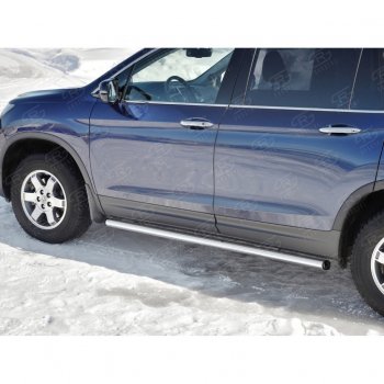 18 799 р. Пороги труба d63 SLITKOFF (вариант №2)  Honda Pilot  YF6 (2016-2019) дорестайлинг  с доставкой в г. Майкоп. Увеличить фотографию 4