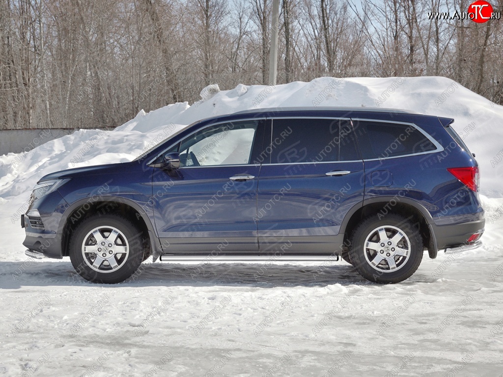 18 799 р. Пороги труба d63 SLITKOFF (вариант №2)  Honda Pilot  YF6 (2016-2019) дорестайлинг  с доставкой в г. Майкоп