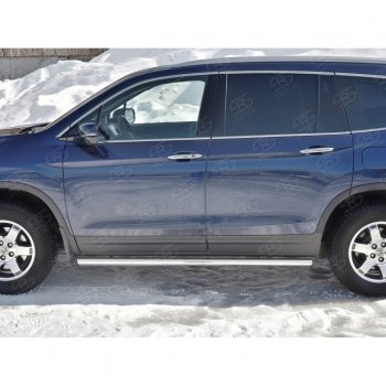 19 999 р. Пороги труба d63 SLITKOFF (вариант №3) Honda Pilot YF6 дорестайлинг (2016-2019)  с доставкой в г. Майкоп. Увеличить фотографию 2