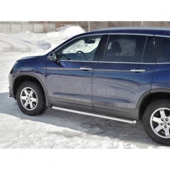 19 999 р. Пороги труба d63 SLITKOFF (вариант №3) Honda Pilot YF6 дорестайлинг (2016-2019)  с доставкой в г. Майкоп. Увеличить фотографию 3