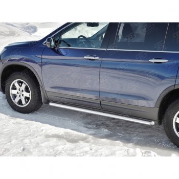 19 999 р. Пороги труба d63 SLITKOFF (вариант №3) Honda Pilot YF6 дорестайлинг (2016-2019)  с доставкой в г. Майкоп. Увеличить фотографию 4
