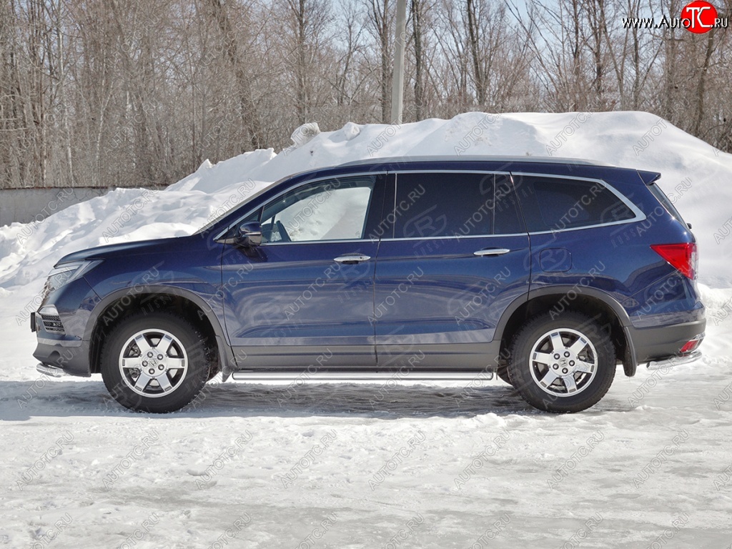 19 999 р. Пороги труба d63 SLITKOFF (вариант №3) Honda Pilot YF6 дорестайлинг (2016-2019)  с доставкой в г. Майкоп