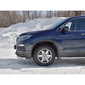 19 499 р. Защита переднего бампера (Ø63 мм, нержавейка) SLITKOFF Honda Pilot YF6 дорестайлинг (2016-2019)  с доставкой в г. Майкоп. Увеличить фотографию 2