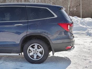 18 999 р. Защита заднего бампера (Ø63 мм, нержавейка) SLITKOFF  Honda Pilot  YF6 (2016-2019) дорестайлинг  с доставкой в г. Майкоп. Увеличить фотографию 3