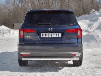 18 999 р. Защита заднего бампера (Ø63 мм, нержавейка) SLITKOFF  Honda Pilot  YF6 (2016-2019) дорестайлинг  с доставкой в г. Майкоп. Увеличить фотографию 4