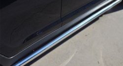 16 399 р. Защита порогов из круглой трубы диаметром 76 мм Russtal Honda Pilot YF4 дорестайлинг (2008-2011) (Защита порогов с со скосами на торцах (вариант 1))  с доставкой в г. Майкоп. Увеличить фотографию 3