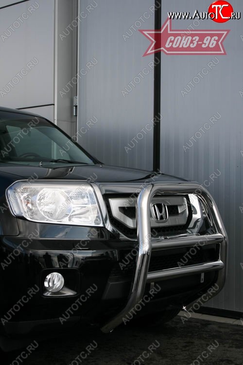 19 169 р. Защита переднего бампера Souz-96 (d76) Honda Pilot YF4 дорестайлинг (2008-2011)  с доставкой в г. Майкоп