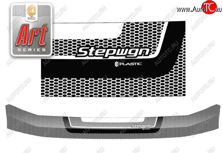2 299 р. Дефлектор капота (RF3-RF8) CA-Plastiс  Honda StepWagon  RF3,RF4 (2001-2003) минивэн дорестайлинг (Серия Art черная)  с доставкой в г. Майкоп