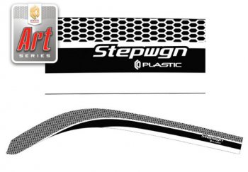 Дефлектора окон  StepWagon (2001-2003) RF3-RF8 CA-Plastiс Honda StepWagon  RF3,RF4 (2001-2003) минивэн дорестайлинг (Серия Art белая, Без хром.молдинга)