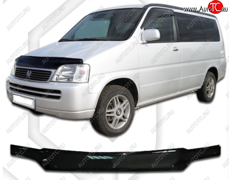 1 899 р. Дефлектор капота (RF1, RF2) CA-Plastic  Honda StepWagon  RF1,RF2 (1996-2001) минивэн дорестайлинг, минивэн рестайлинг (Classic черный, Без надписи)  с доставкой в г. Майкоп