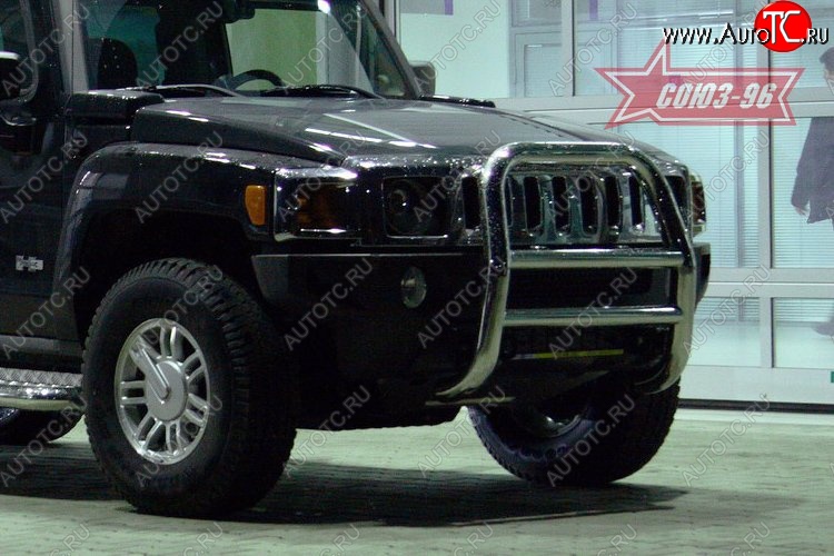 19 439 р. Защита переднего бампера Souz-96 (d76) HUMMER H3 (2005-2010)  с доставкой в г. Майкоп