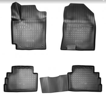 Коврики салонные Noplast (3D) Hyundai Kona  OS (2017-2021) дорестайлинг (Черные)