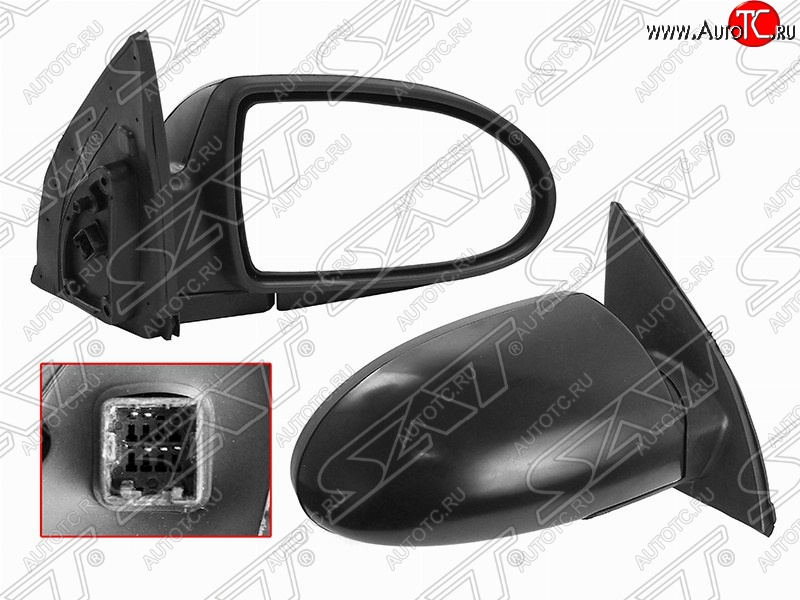2 399 р. Правое боковое зеркало заднего вида SAT (3 контакта) Hyundai Accent 3 MC седан (2005-2011) (Неокрашенное)  с доставкой в г. Майкоп