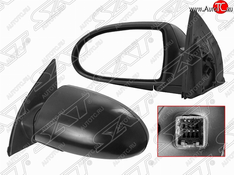 2 399 р. Левое боковое зеркало заднего вида SAT (3 контакта) Hyundai Accent 3 MC седан (2005-2011) (Неокрашенное)  с доставкой в г. Майкоп