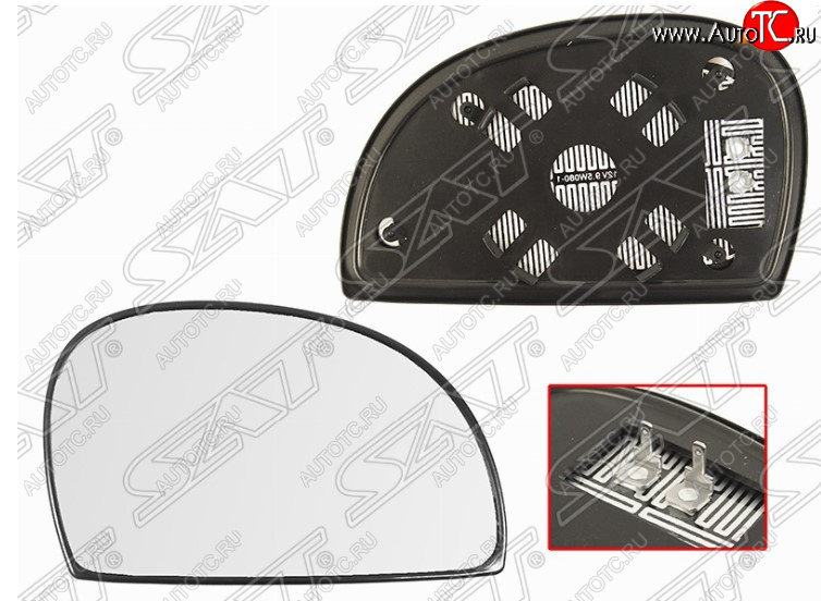 679 р. Правое полотно зеркала SAT (сферическое с обогревом) Hyundai Accent 2 LC седан дорестайлинг (ТагАЗ) (1999-2012)  с доставкой в г. Майкоп
