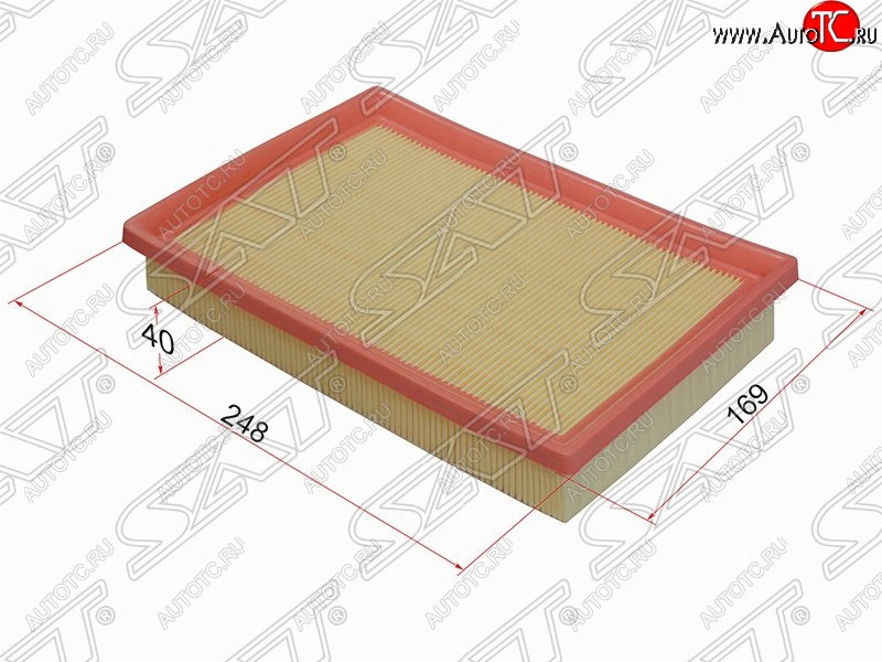 227 р. Фильтр воздушный двигателя SAT (248х169х40 mm)  Hyundai Accent  2 LC (1999-2012), Mitsubishi Delica  4 (1994-2007), Mitsubishi L400 (1994-2006)  с доставкой в г. Майкоп