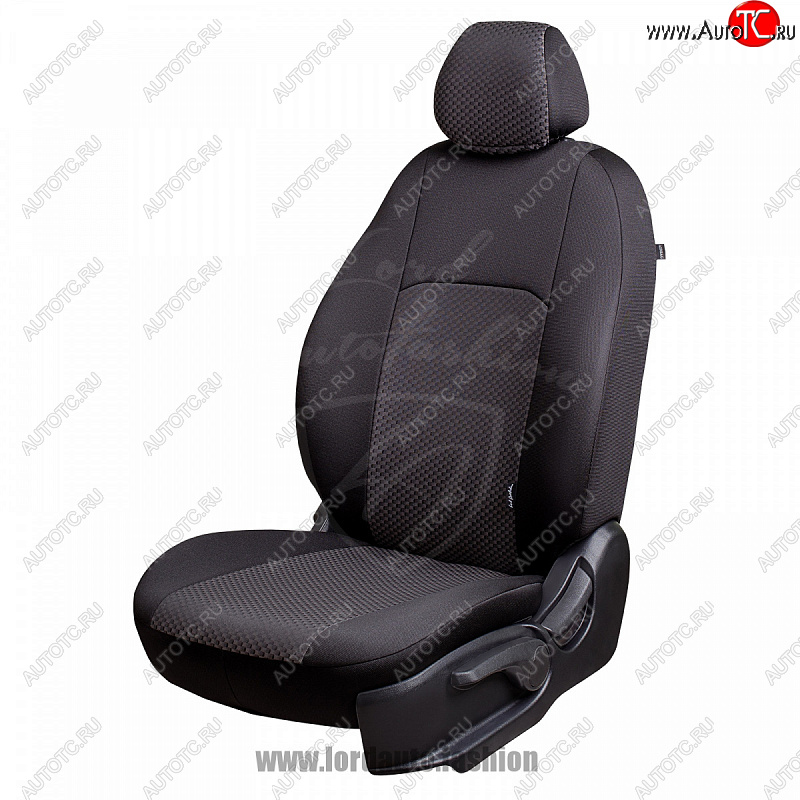 4 249 р. Чехлы для сидений Lord Autofashion Дублин (жаккард) Hyundai Accent 2 LC седан дорестайлинг (ТагАЗ) (1999-2012) (Черный, вставка Сеул серый)  с доставкой в г. Майкоп