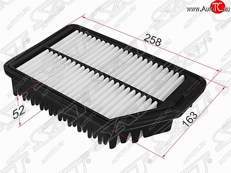 299 р. Фильтр воздушный двигателя SAT (258х163х52 mm)  Hyundai Avante (2010-2013), Hyundai Elantra ( MD,  AD) (2010-2019), Hyundai I30  2 GD (2011-2017), KIA Ceed  2 JD (2012-2018), KIA Cerato  3 YD (2013-2019)  с доставкой в г. Майкоп