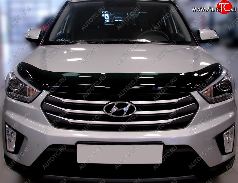 3 299 р. Дефлектор капота SIM Hyundai Creta GS дорестайлинг (2015-2019)  с доставкой в г. Майкоп