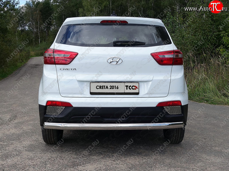 18 999 р. Защита заднего бампера (овальная) ТСС (нержавейка d75х42 мм) Hyundai Creta GS дорестайлинг (2015-2019)  с доставкой в г. Майкоп