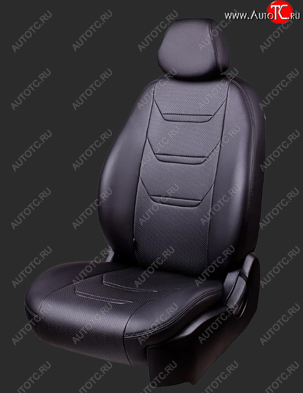 8 699 р. Чехлы для сидений Lord Autofashion Турин 2 (экокожа, спинка 60/40, 2 Г-образных подголовника)  Hyundai Creta  GS (2015-2021) дорестайлинг, рестайлинг (Черный, вставка черная/черная, строчка черная)  с доставкой в г. Майкоп