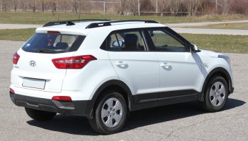 8 649 р. Комплект рейлингов АПС  Hyundai Creta  GS (2015-2021) дорестайлинг, рестайлинг (Черные, без поперечин)  с доставкой в г. Майкоп. Увеличить фотографию 6