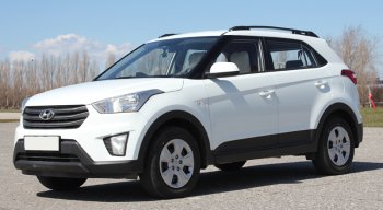 8 649 р. Комплект рейлингов АПС  Hyundai Creta  GS (2015-2021) дорестайлинг, рестайлинг (Черные, без поперечин)  с доставкой в г. Майкоп. Увеличить фотографию 8