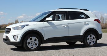 8 649 р. Комплект рейлингов АПС  Hyundai Creta  GS (2015-2021) дорестайлинг, рестайлинг (Черные, без поперечин)  с доставкой в г. Майкоп. Увеличить фотографию 9