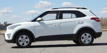 8 649 р. Комплект рейлингов АПС  Hyundai Creta  GS (2015-2021) дорестайлинг, рестайлинг (Черные, без поперечин)  с доставкой в г. Майкоп. Увеличить фотографию 7