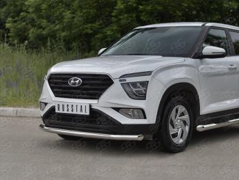 14 549 р. Защита переднего бампера (Ø63 мм, нержавейка) SLITKOFF Hyundai Creta SU (2020-2022)  с доставкой в г. Майкоп. Увеличить фотографию 2
