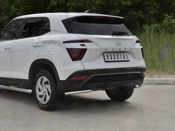 11 749 р. Защита заднего бампера (Ø42 мм, уголки, нержавейка) SLITKOFF  Hyundai Creta  SU (2020-2022)  с доставкой в г. Майкоп. Увеличить фотографию 2