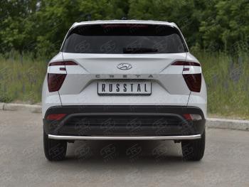13 399 р. Защита заднего бампера (Ø42 мм, нержавейка) SLITKOFF  Hyundai Creta  SU (2020-2022) (полированная нержавейка)  с доставкой в г. Майкоп. Увеличить фотографию 2