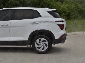 13 399 р. Защита заднего бампера (Ø42 мм, нержавейка) SLITKOFF  Hyundai Creta  SU (2020-2022) (полированная нержавейка)  с доставкой в г. Майкоп. Увеличить фотографию 3