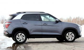 8 649 р. Комплект рейлингов на АПС  Hyundai Creta  SU (2020-2022) (Серебристые, без поперечин )  с доставкой в г. Майкоп. Увеличить фотографию 4