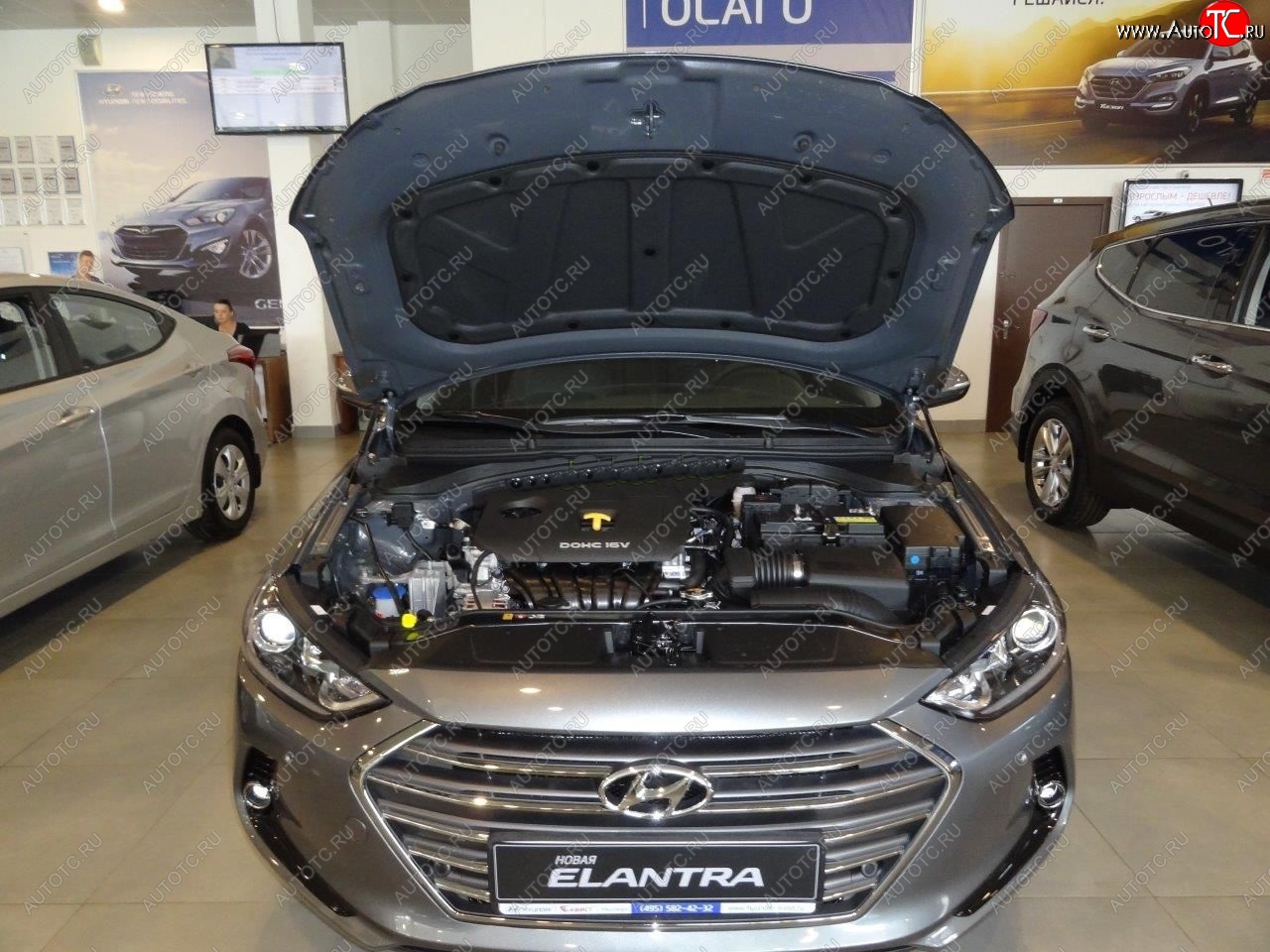 2 049 р. Упоры капота Russtal Hyundai Elantra AD дорестайлинг (2016-2019)  с доставкой в г. Майкоп