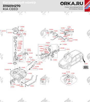 13 999 р. Бак топливный BAKPLAST (53 л., пластиковый) Hyundai I30 FD универсал рестайлинг (2010-2012)  с доставкой в г. Майкоп. Увеличить фотографию 2