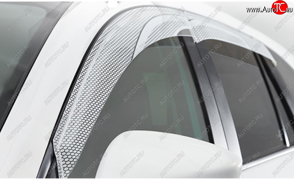 2 159 р. Дефлектора окон CA-Plastic  Hyundai Elantra  CN7 (2020-2023) (Серия Art белая)  с доставкой в г. Майкоп