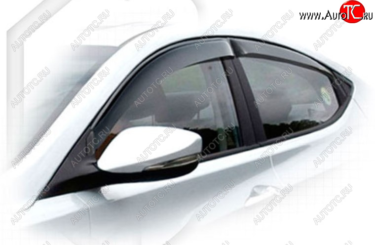 2 079 р. Дефлектора окон CA-Plastic Hyundai Elantra MD рестайлинг (2013-2016) (Classic полупрозрачный, Без хром молдинга, Крепление только на скотч)  с доставкой в г. Майкоп