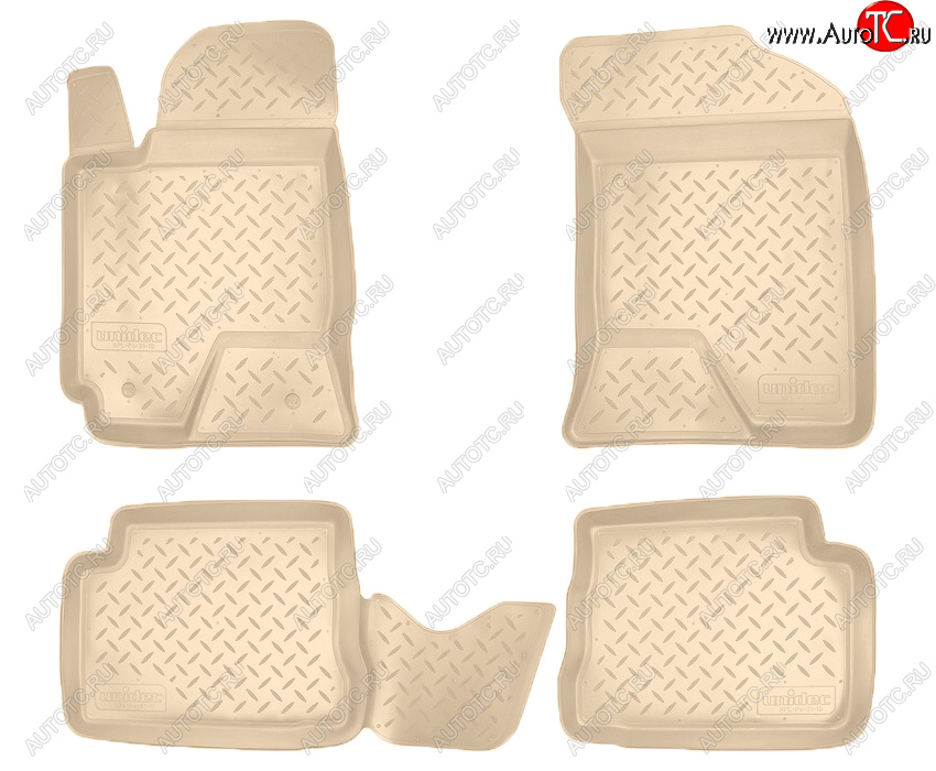 2 669 р. Коврики салона Norplast Unidec  Hyundai Getz  TB (2002-2010) хэтчбэк 5 дв. дорестайлинг, хэтчбэк 5 дв. рестайлинг (Цвет: бежевый)  с доставкой в г. Майкоп