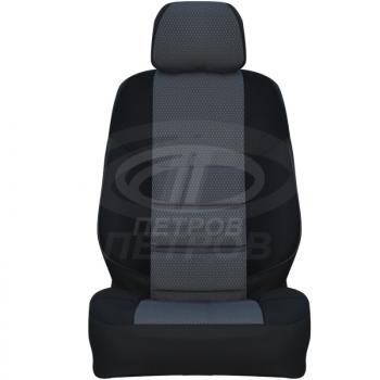 3 999 р. Чехлы ПЕТРОВ А10 (экокожа/жаккард, сплошная спинка)  Hyundai Getz  TB (2002-2005) хэтчбэк 5 дв. дорестайлинг (черный)  с доставкой в г. Майкоп. Увеличить фотографию 2
