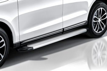 13 349 р. Пороги алюминиевые Slitkoff  Hyundai Santa Fe  DM (2012-2019) дорестайлинг, рестайлинг (Optima Silver)  с доставкой в г. Майкоп. Увеличить фотографию 3