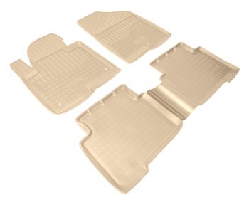 Коврики салона Norplast Unidec (5 мест) Hyundai Santa Fe  DM (2012-2019) дорестайлинг, рестайлинг (Цвет: бежевый)