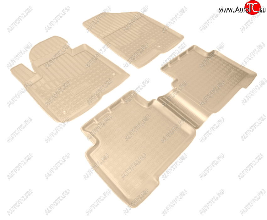 3 479 р. Коврики салона Norplast Unidec (5 мест)  Hyundai Santa Fe  DM (2012-2019) дорестайлинг, рестайлинг (Цвет: бежевый)  с доставкой в г. Майкоп